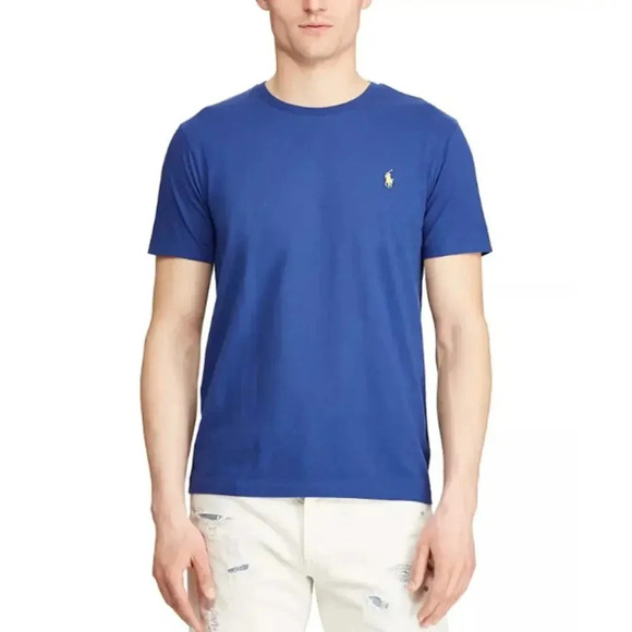 NEW Polo Ralph Lauren T-Shirt Short Sleeves Classic Fit Pony Logo Mens Blue L - Picture 1 of 6